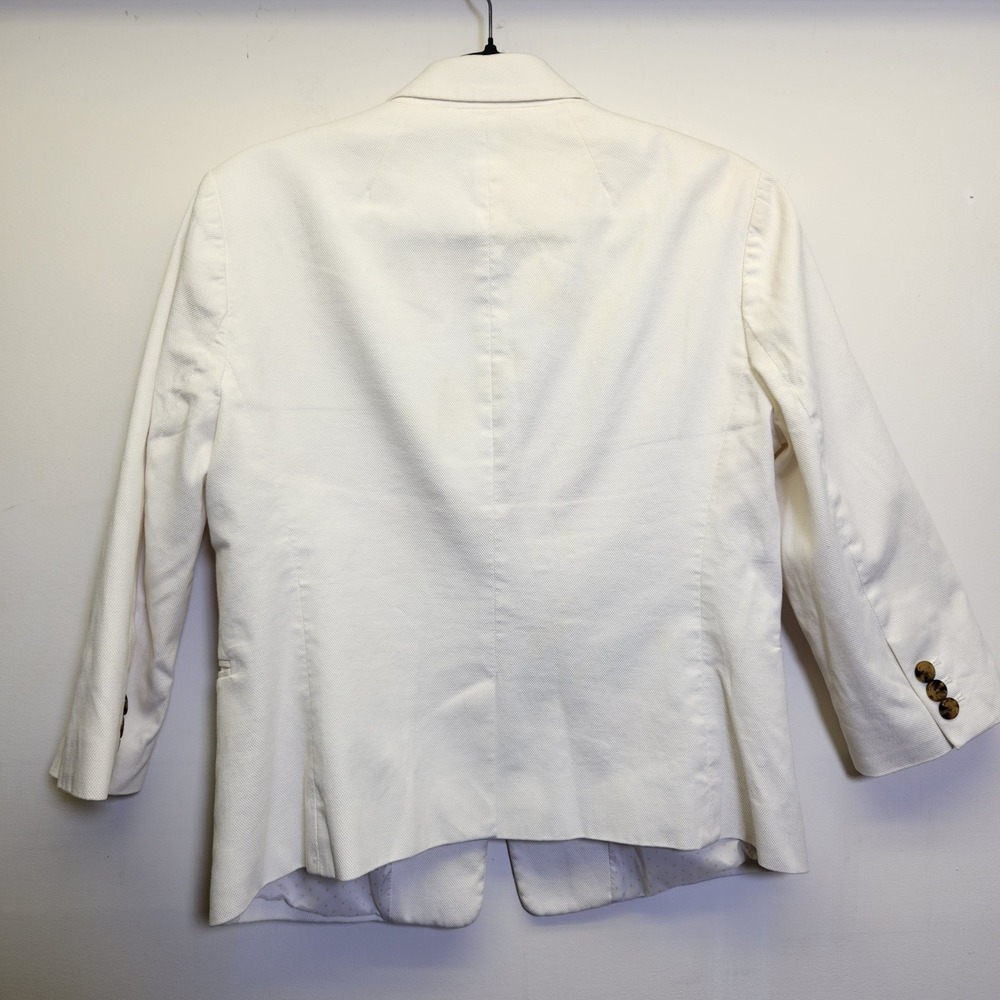 Lands' End Cotton Blazer Single Breast One Button 3/4 Sleeves 10 Polka Dot Lined - Picture 2 of 15